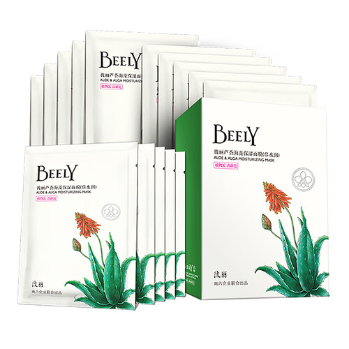 彼丽（BEELY）芦荟海藻保湿补水面膜贴 基础补水 20片装