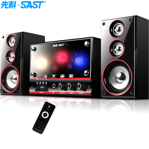 先科（SAST） 电脑音响蓝牙低音炮2.1台式笔记本 电视有源音箱K歌套装 黑色炫酷彩灯版 标配