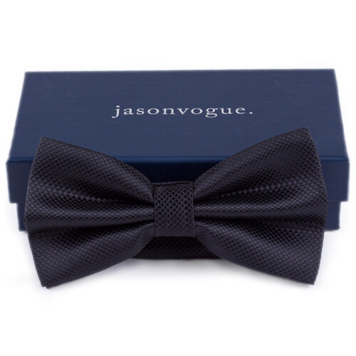 杰尚维格（JASONVOGUE）领结男士商务正装英伦婚礼新郎蝴蝶结细格暗纹礼盒装 JVLJ001 黑色 均码