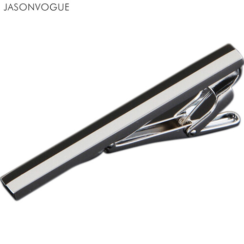 杰尚维格（JASONVOGUE）领带夹男士商务正装时尚简约优质珐琅婚礼新郎领带夹 礼盒装 银色LDJ8007 7cm