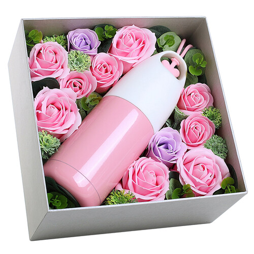 京东超市阿波罗之梦120香皂玫瑰花保温杯水杯生日礼物女生杯子实用七夕情人节礼物送女友妈妈老婆教师节礼物鲜花速递