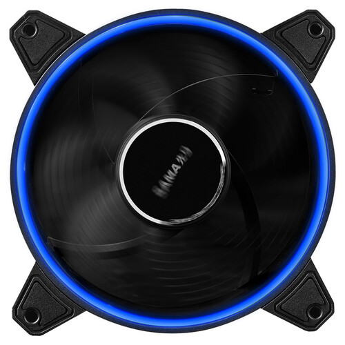 先马（SAMA）光环5 蓝光LED 12cm机箱散热风扇 双环蓝色灯光/液压轴承/减震脚垫/400mm长线材/大4Pin串联接口