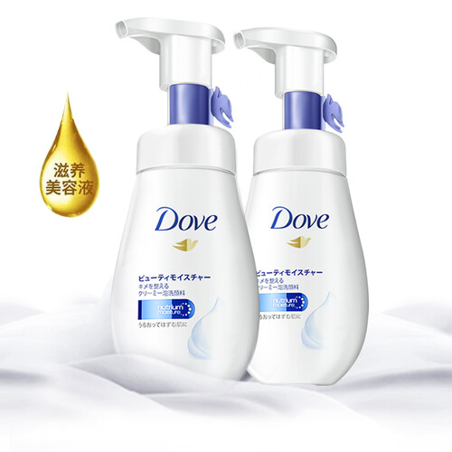京东超市多芬(Dove)润泽水嫩 慕斯泡泡 洗面奶160ml*2 （日本进口 氨基酸洁面 保湿补水）