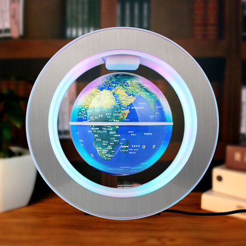 磁悬浮地球仪生日礼物男高科技办公室客厅摆件办公桌黑科技实用纪念品国庆创意商务礼品男生儿童老公男孩老师 圆形款4英寸-蓝色(商家发货+送福袋...