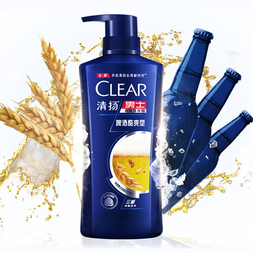 京东超市清扬(CLEAR)洗发水 男士去屑洗发露 啤酒酷爽型500g(氨基酸洗发)