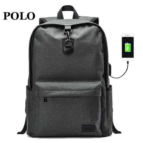 【赠运费险】POLO 多功能双肩包牛津布电脑包大容量男女背包090-P591 深灰色
