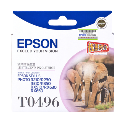 爱普生（EPSON） T0491黑色墨盒R210/R230/310/RX510/650 T0496浅红色墨盒