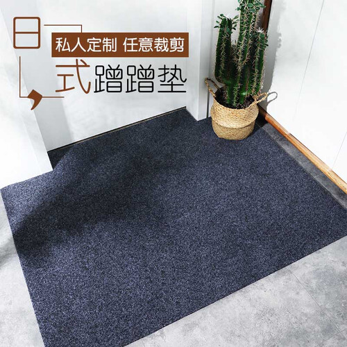 夏浪 入户门垫地垫定制 进门家用厨房防滑脚垫 卫生间客厅门口玄关地垫防滑垫 深灰色 60x90cm(门垫)