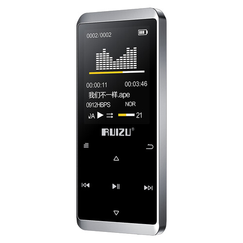 锐族 (RUIZU) D02 8G 银色（资料版） 外放蓝牙mp3触摸屏mp4播放器运动迷你学生随身听插卡p3小说英语