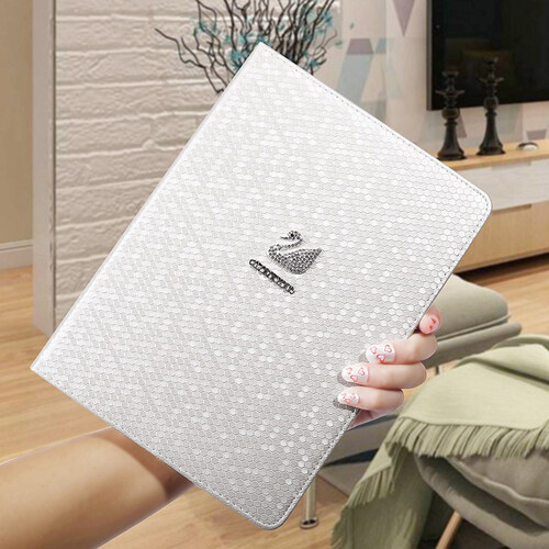 9.7英寸ipad4保护套苹果平板ip3ipaid2外壳mini外套迷你1轻薄mini2电脑皮套时尚 白色 天鹅 ipad234 通用