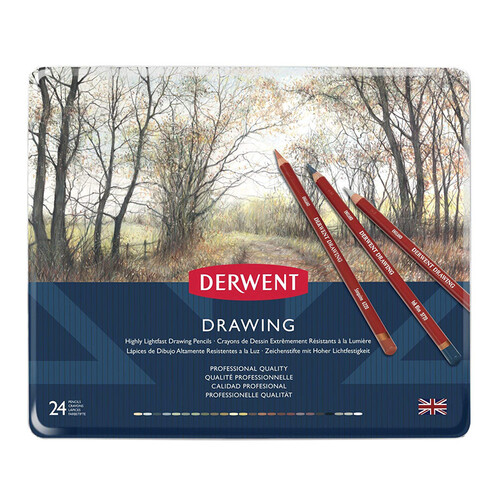 【英国原装进口】得韵（DERWENT）Drawing写生肖像自然色彩铅调色彩铅24色