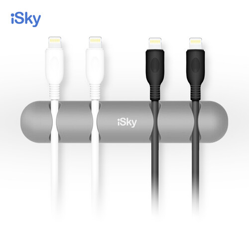 iSky 数据线理线器 收纳整理扣绳卡苹果手机 通用收线夹桌面理线固线器耳机绕线器（两只装）