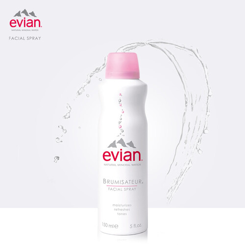 依云（evian）天然矿泉水喷雾150ml（法国进口 补水 保湿 爽肤水 湿敷 护肤品）