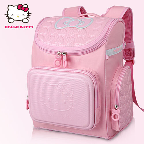 凯蒂猫hellokitty高品质小学生书包轻便耐磨儿童背包优质小女孩双肩包 粉红色