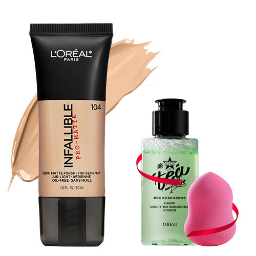 欧莱雅（LOREAL） 欧莱雅24小时粉底液infallible哑光保湿遮瑕裸妆bb女 #104 健康色