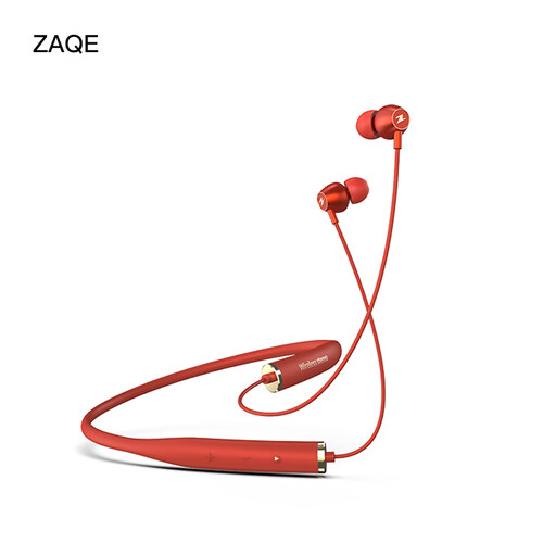 ZAQE Z6蓝牙耳机运动入耳式挂脖无线跑步双耳耳塞男女颈挂头戴式耳机重低音乐软硅胶超长待机 糖果红