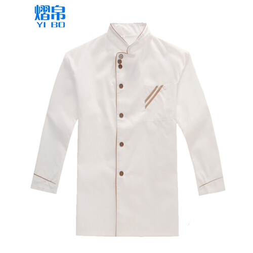 春夏季短袖厨师服 饭店厨师工作服上衣酒店餐厅男女咖啡扣厨房酒店食堂餐厅烧烤后厨短袖单排扣厨师服薄 长袖咖啡扣厨师服 175