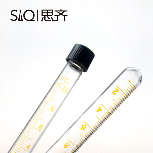 思齐（SiQi） 螺口 塑料盖 刻度试管10ml 玻璃试管 化学实验器材