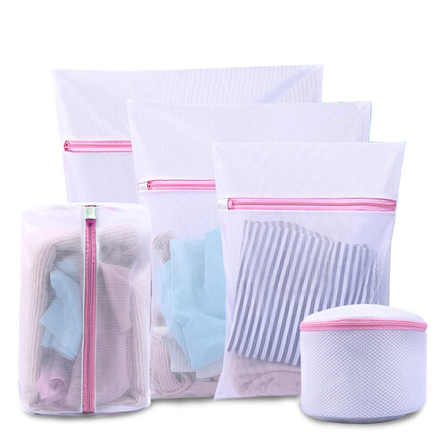 卡三加厚洗衣袋网袋套装细网粗网文胸内衣洗护袋大号洗衣机网袋洗衣袋护洗袋 5件套-细网(圆柱文胸)