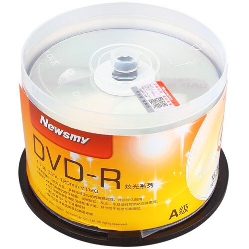 纽曼（Newsmy）DVD-R空白光盘/刻录盘 炫光系列 16速4.7G 桶装50片