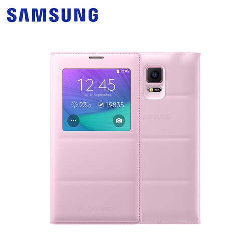 三星（SAMSUNG） Note4原装皮套 翻盖手机壳智能休眠壳 大小视窗保护套 韩国 智能大窗版花漾粉-送贴膜礼包