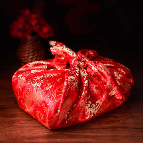 天之缘结婚庆用品婚礼包袱皮新娘女方嫁妆陪嫁道具包裹布包喜盆用 富贵花结婚包袱皮（90CM*90cm）