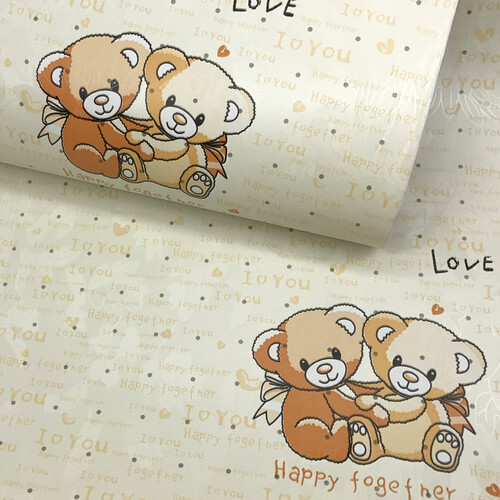 墙纸壁纸自贴卧室墙纸自粘客厅墙壁纸宿舍寝室餐厅装饰品床头翻新墙纸防水防潮带胶窗户装饰 黄色卡通小熊