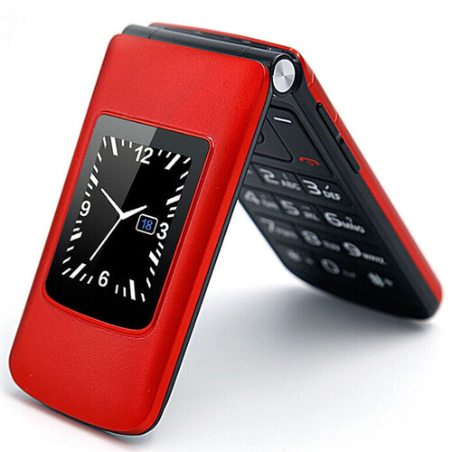 中兴/ZTE 守护宝 L660 典雅红 双屏翻盖 大屏大字 超长待机 移动联通2G双卡双待 老人手机 学生备用功能机