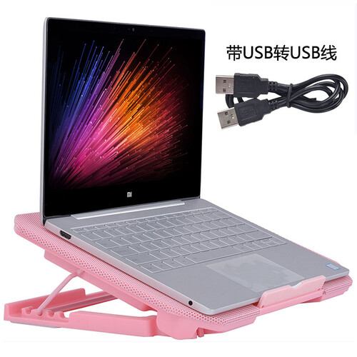 倍晶小米笔记本air散热器13.3英寸12.5电脑支架pro15.6静音苹果游戏本垫板13风扇mac 蔷薇粉(带USB转USB线)