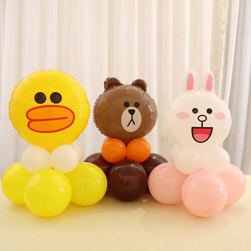 京东超市Smile Party 六一儿童节教室装扮桌飘立柱气球宝宝周岁百生日派对布置装饰气球 可妮兔立柱