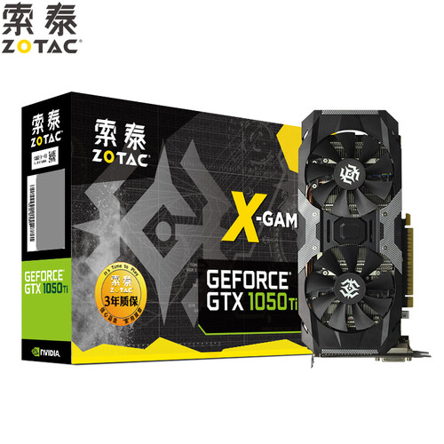 索泰(ZOTAC)GTX1050Ti X-GAMING OC显卡自营/台式机游戏吃鸡独立显卡4GD5/1354-1468/7008MHz