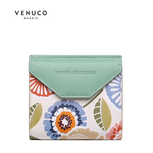 venuco薄迷你短款钱包女2019新品两折韩版简约女士皮夹潮可爱小清新小钱包 草木绿（预售9.24发货）