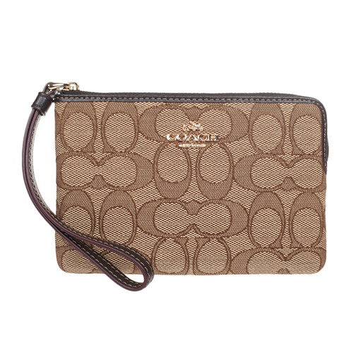 COACH 蔻驰 奢侈品 女士卡其褐色帆布手拿包 F58033 IMC7C