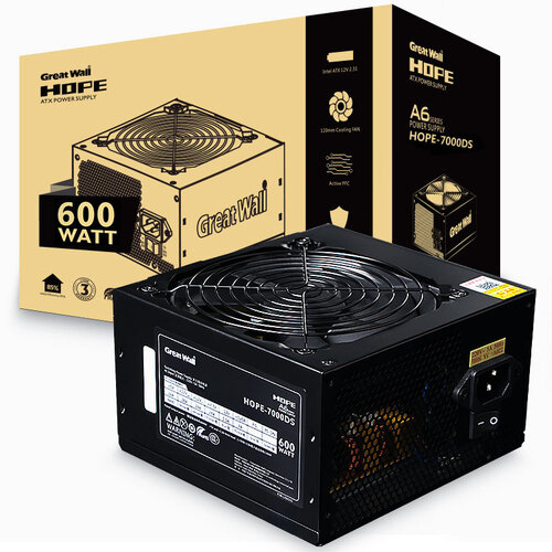 长城（GreatWall） 额定600W HOPE-7000DS电源 （60cm超长输出线/三年质保/日系固态/DC-DC/12cm静音风扇）