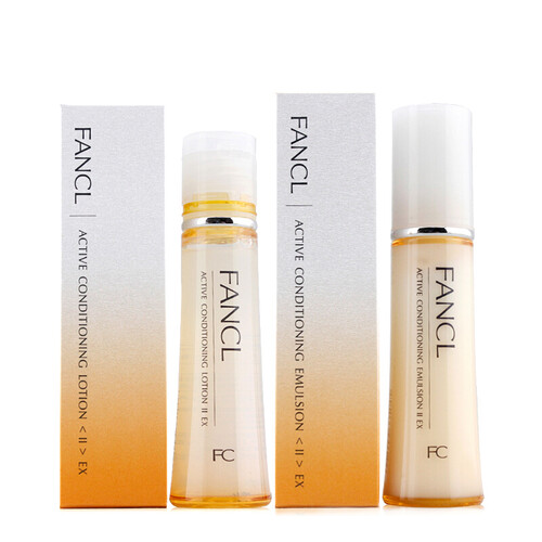 海囤全球FANCL无添加ag版胶原蛋白补湿液30ml 乳液30ml DX升级版 水乳套装 滋润型