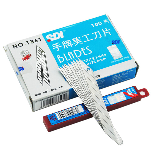 手牌(SDI) 1361小号美工刀片 30度尖刀片 贴膜雕刻刀片 100片/大盒