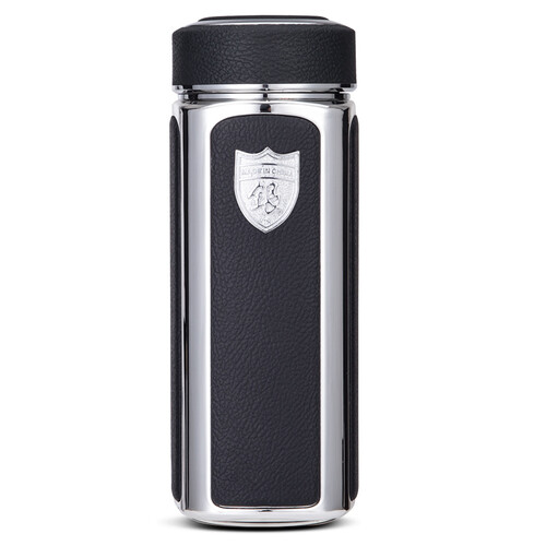 和乐美(Helemei) 男士银杯子s999纯银内胆保温杯商务水杯保健杯 礼品茶杯 黑色 500