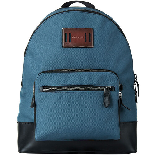COACH 蔻驰 奢侈品 男士湖蓝色织物配皮双肩背包 F27609 QBDEN