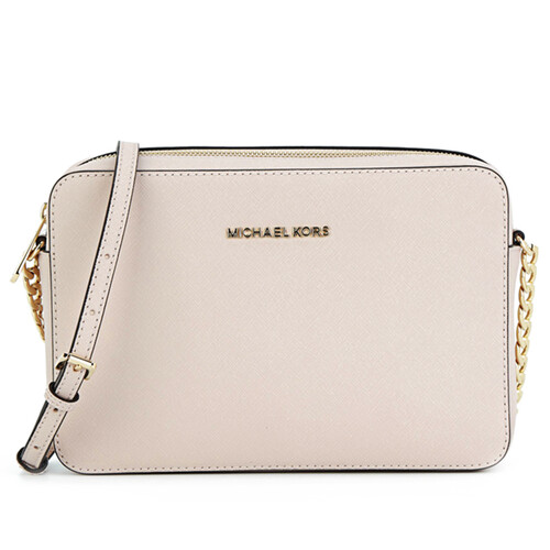 MICHAEL KORS 迈克·科尔斯 MK女包 JET SET TRAVEL系列 女士粉色牛皮单肩斜挎包 32S4GTVC3L SOFT PINK