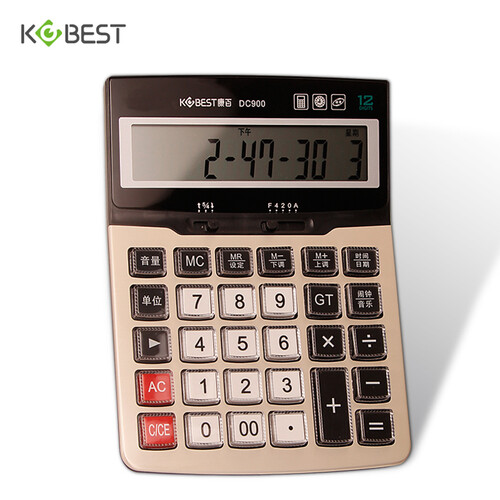 包邮康百语音型电子计算器 大屏幕真人发音多功能财务办公计算机 图片色-DC900