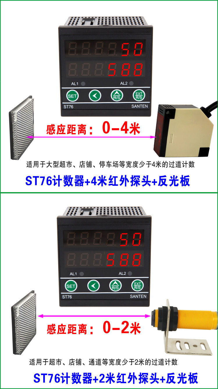 自动感应计数器电子数显工业输送带流水线点数智能记数st76 计数器 0.