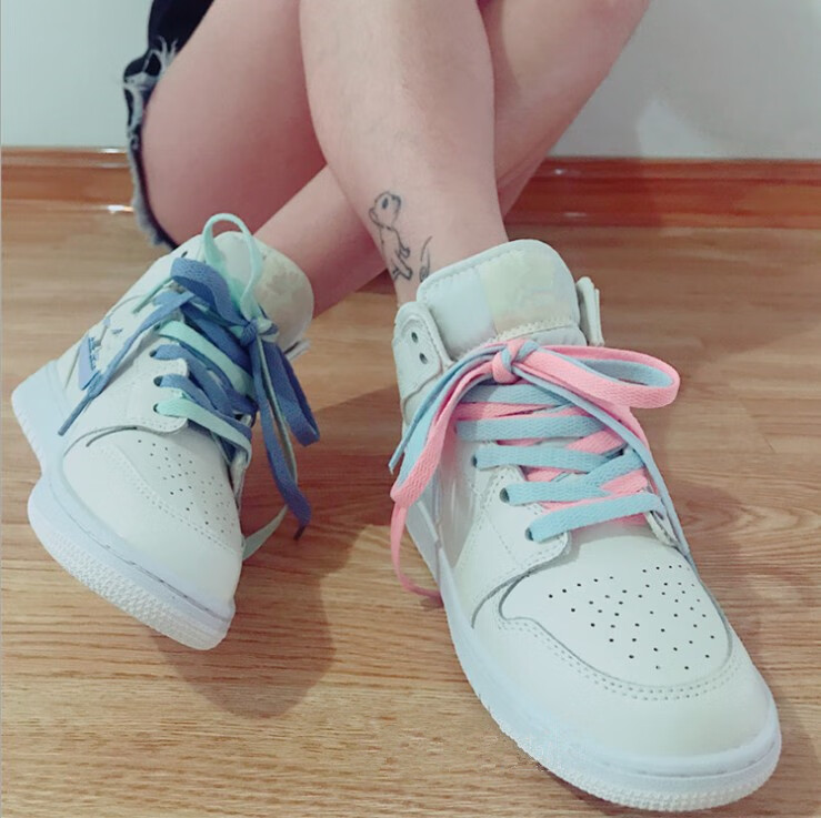 适配空军一号af1aj1耐克mid果冻四色鸳鸯鞋带马卡龙aj3小白鞋鞋带 全
