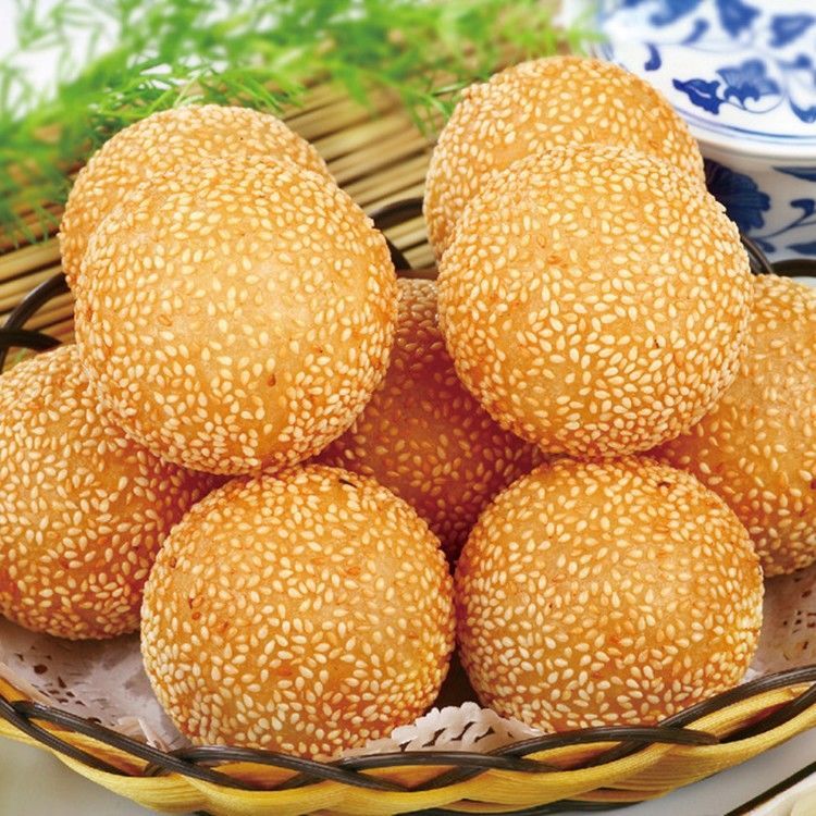 幸福大芝麻团芝麻丸子豆沙馅芝麻球油炸半成品225kg约40个包大麻团2