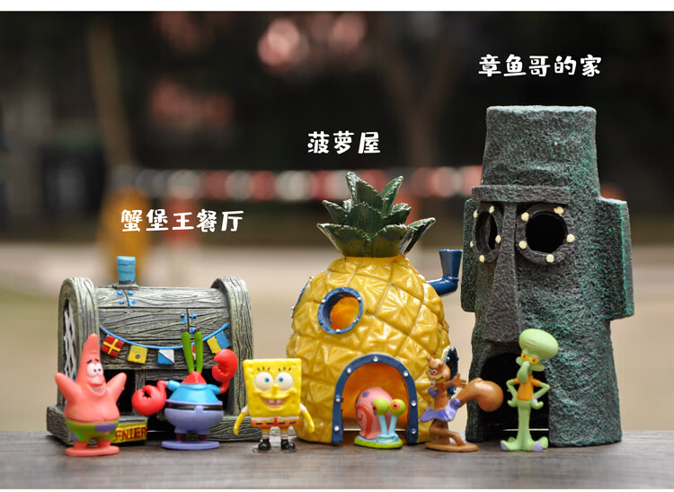 海绵宝宝盲盒派大星章鱼哥玩偶公仔模型桌面蛋糕装饰品小摆件拆封不
