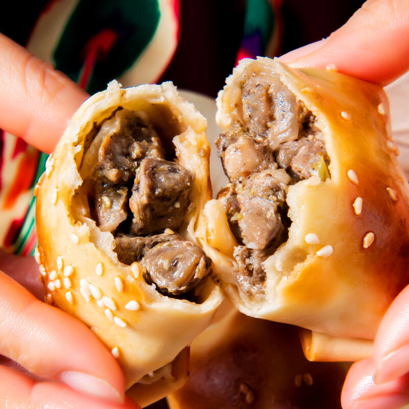 新疆特产酥皮烤包子羊肉牛肉包子10个真空顺丰空运手工小吃羊肉馅烤