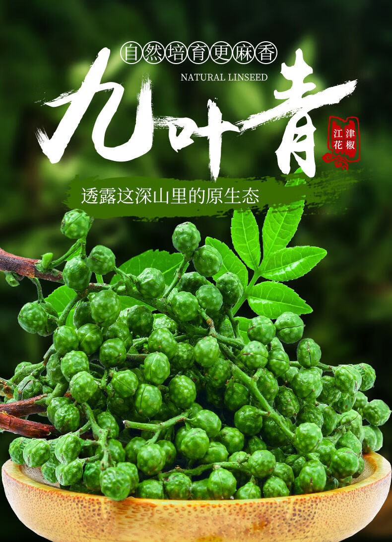 新鲜青花椒新鲜藤椒麻椒保鲜花椒特麻特香四川特产重庆江津九叶青保鲜