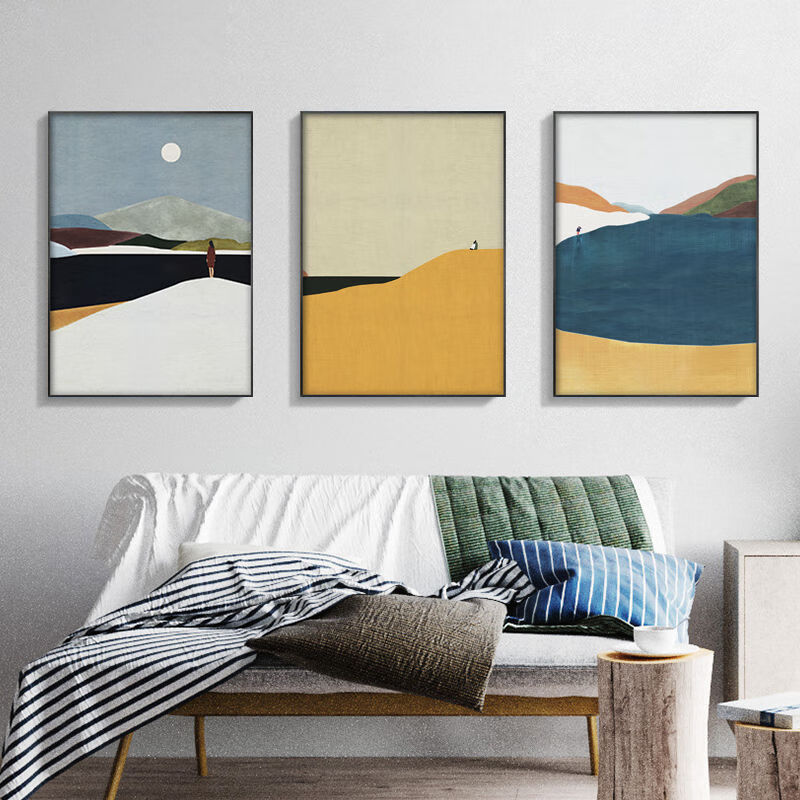 墙面装饰画现代简约客厅色彩画沙发背景墙 北欧餐厅风景挂画抽象壁画