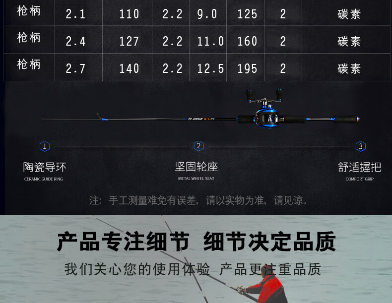 汉鼎渔具官方化氏一味光威同款路亚竿套装全套水滴轮碳素超轻超硬枪柄
