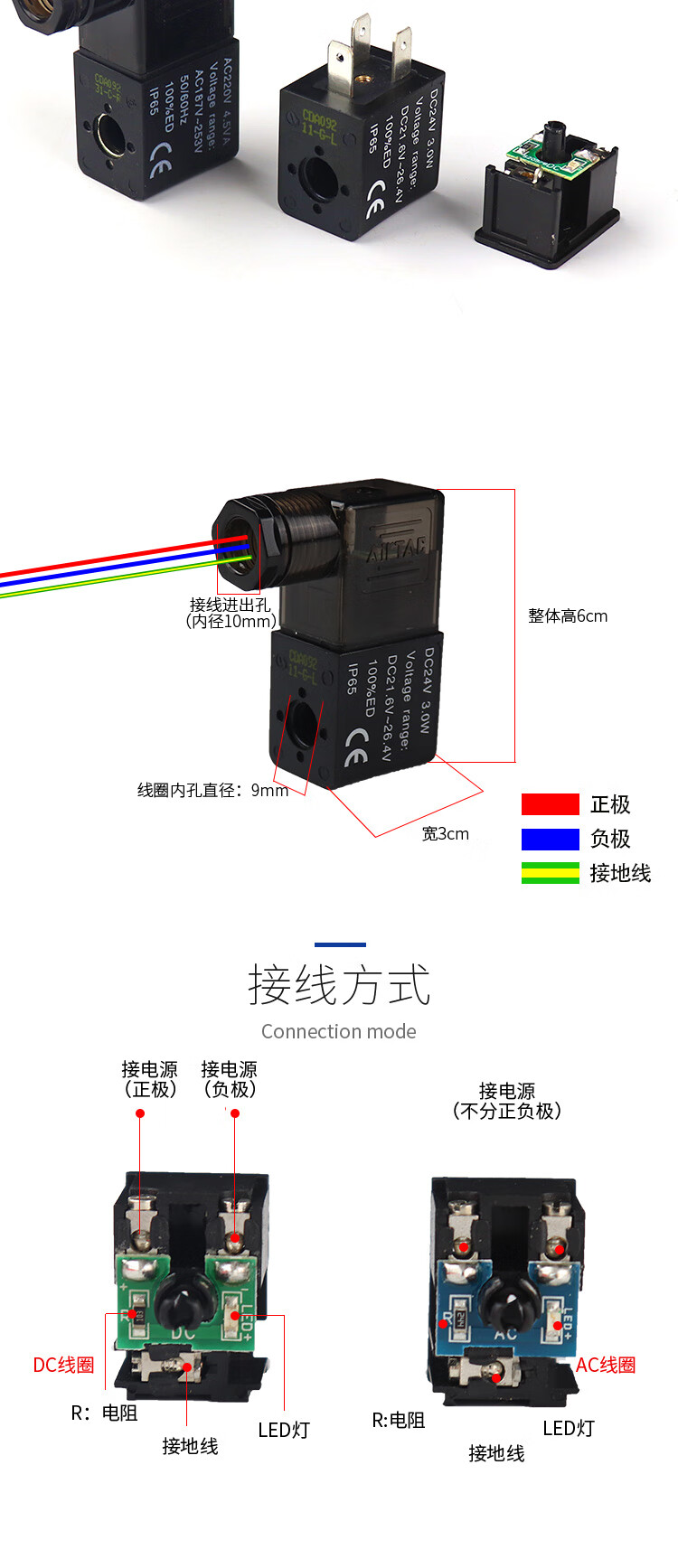 通电磁阀双线圈4v220-084v320-10ac220v4v420-15dc24v 4v320-10亚德客