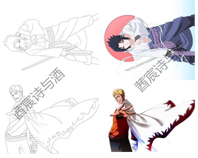 二次临摹本线稿手绘素材简笔sn3714全职临摹本100张临摹纸24色彩铅